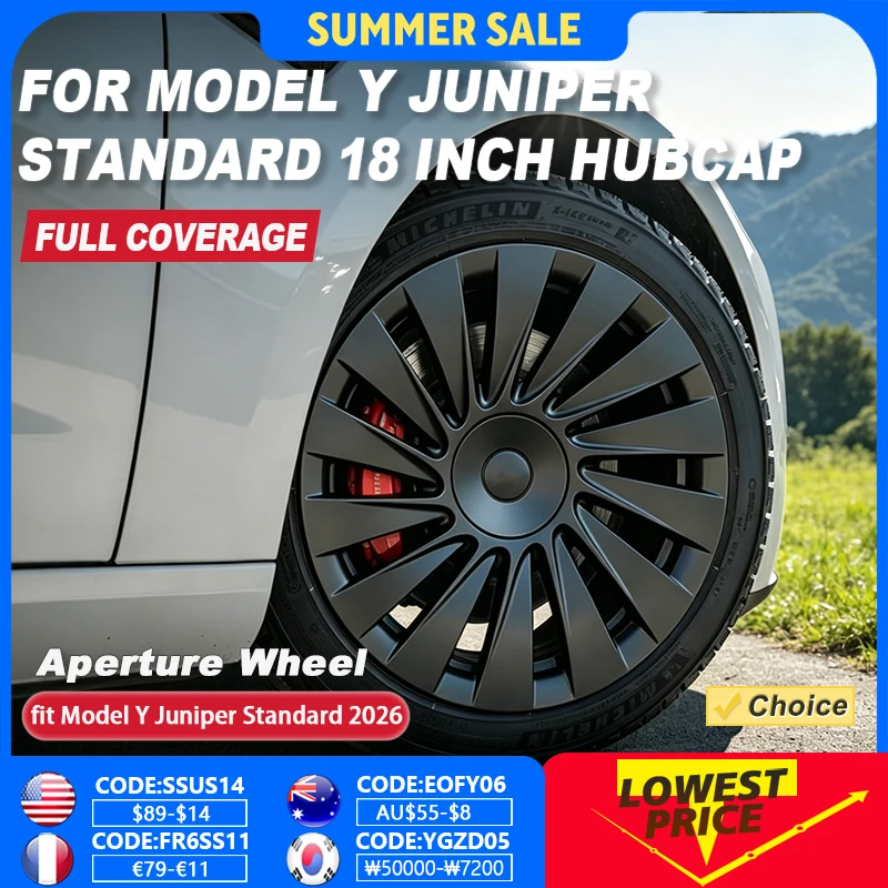 4PCS Hub Caps for Tesla Model Y Juniper Standard 18 Inch Full Rim Performance Replacement Aperture Wheel Cover Accessories 2026
4PCS Hub Caps for Tesla Model Y Juniper Standard 18 Inch Full Rim Performance Replacement Aperture Wheel Cover Accessories 2026