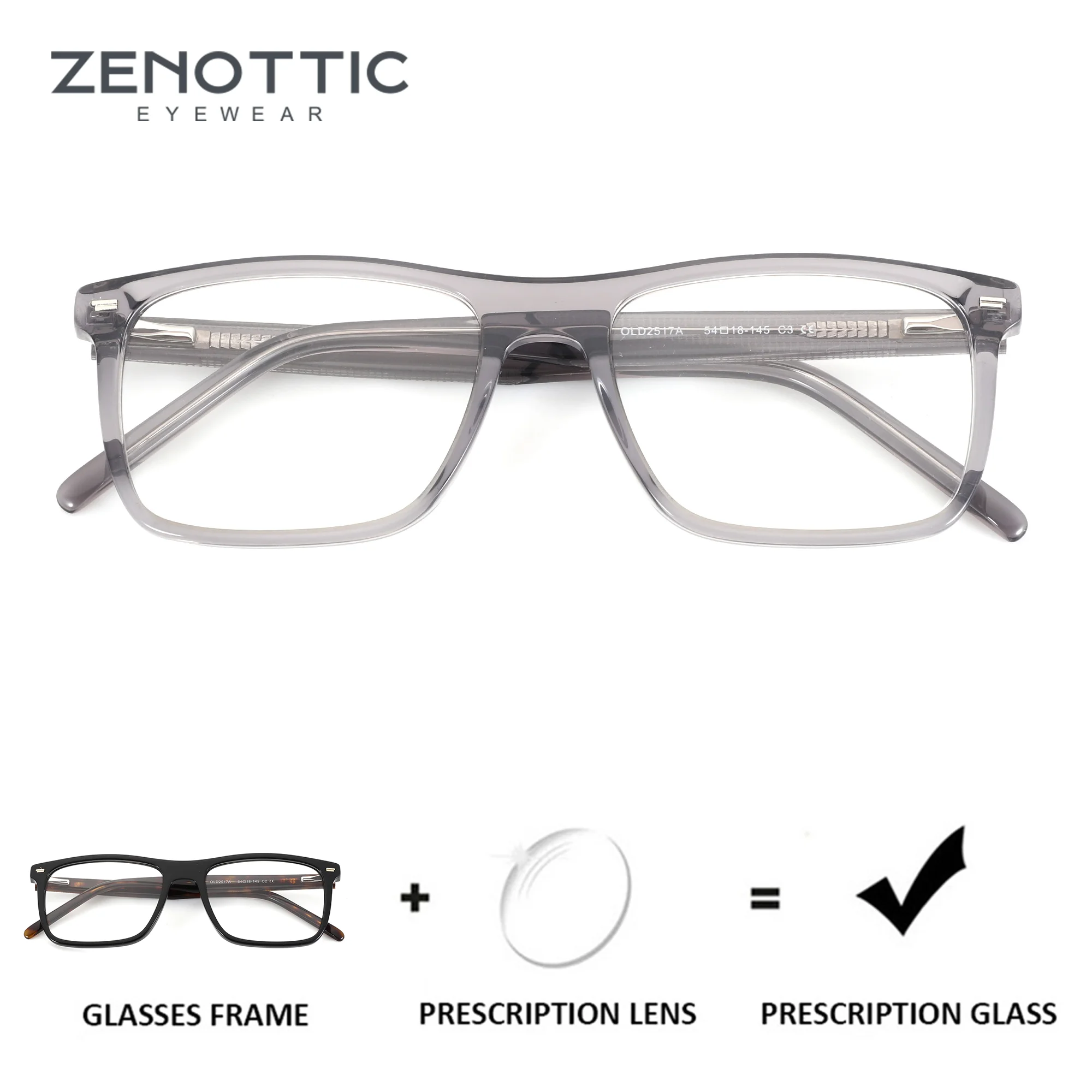 ZENOTTIC (M Size) Fashion Rectangle Custom Prescription Glasses For Men Acetate Progressive Multifocal Optical Eyewear
ZENOTTIC (M Size) Fashion Rectangle Custom Prescription Glasses For Men Acetate Progressive Multifocal Optical Eyewear