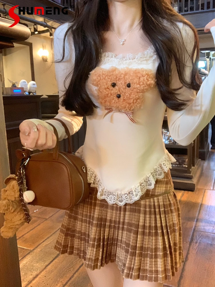 Women's 2024 Autumn Winter New Dress Sets Feminine Sweet Cute Long Sleeve Bottom T-Shirt Tops Plaid Skirts Women's Skirt Sets
Women's 2024 Autumn Winter New Dress Sets Feminine Sweet Cute Long Sleeve Bottom T-Shirt Tops Plaid Skirts Women's Skirt Sets