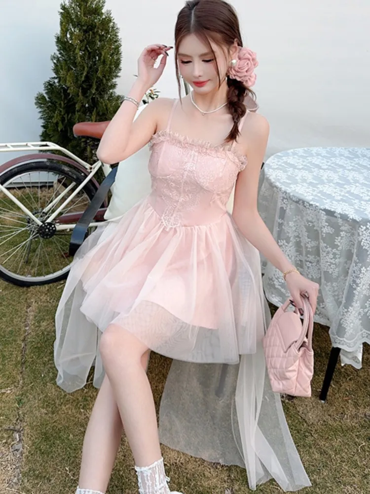 Sweet Fairy Mini Dress for Women Korean Spaghetti Strap Strapless Sleeveless Princess Party Dresses Femme Solid A-line Vestidos
Sweet Fairy Mini Dress for Women Korean Spaghetti Strap Strapless Sleeveless Princess Party Dresses Femme Solid A-line Vestidos