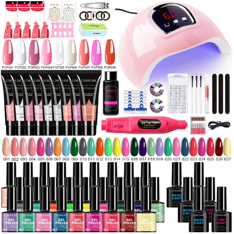 LIMEGIRL Gel Nail Polish Set with UV LED Lamp and Nail Drill Semi-Permanent Gel Varnish Kit UV Soak Gel Base Coat Polishing Tool
LIMEGIRL Gel Nail Polish Set with UV LED Lamp and Nail Drill Semi-Permanent Gel Varnish Kit UV Soak Gel Base Coat Polishing Tool