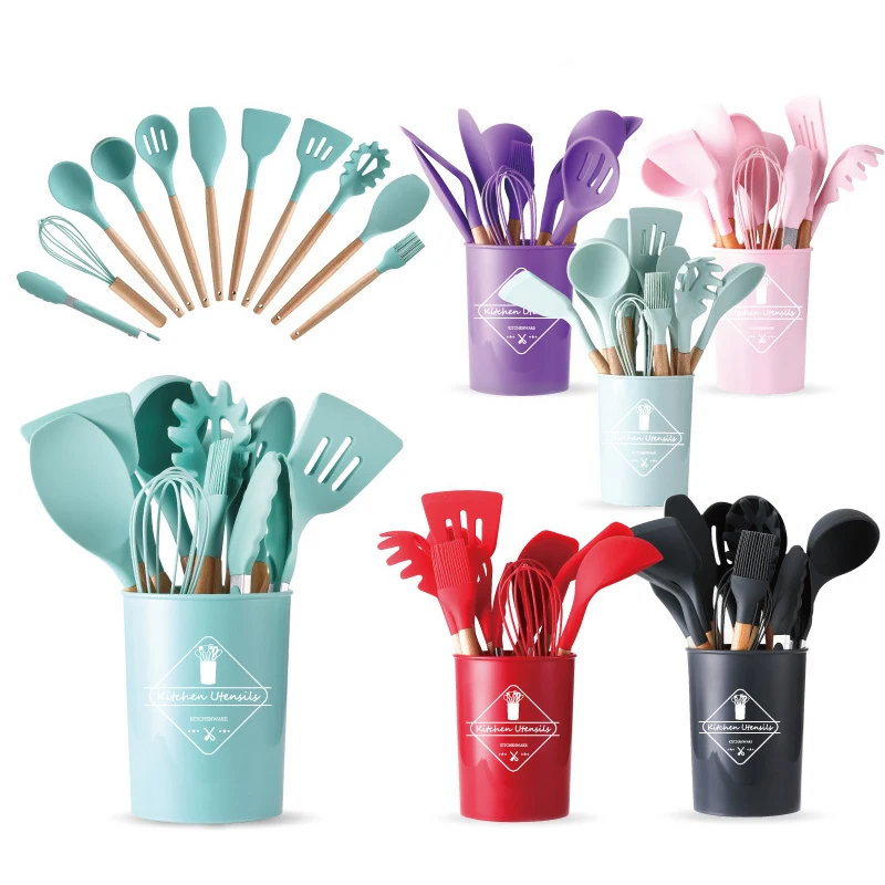 12 PCS Silicone Kitchen Utensils Set Non-Stick Cookware Wooden Handle Spatula Egg Beaters Kitchenware Accessories
12 PCS Silicone Kitchen Utensils Set Non-Stick Cookware Wooden Handle Spatula Egg Beaters Kitchenware Accessories