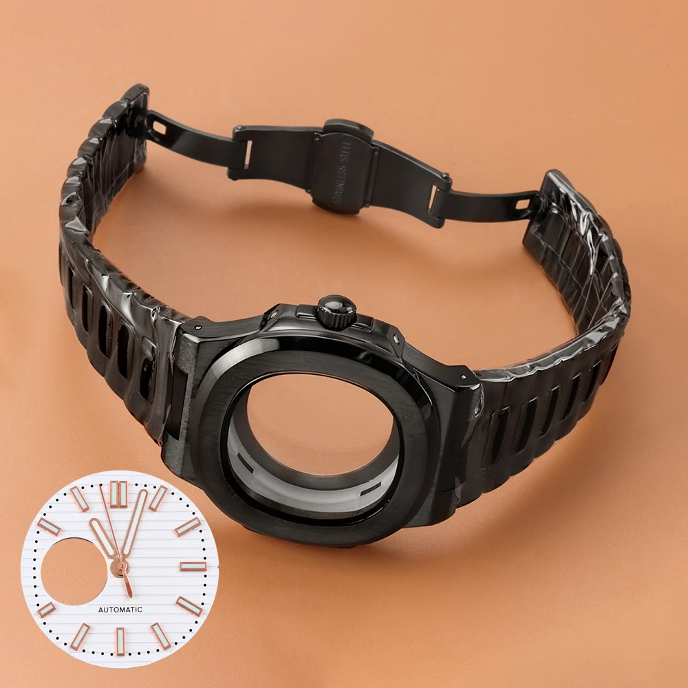 Square 40mm Watch Case 316L Stainless Steel Bracelet Waterproof For Nautilus NH38 Movement 29.8mm Dial and Hands Green Luminous
Square 40mm Watch Case 316L Stainless Steel Bracelet Waterproof For Nautilus NH38 Movement 29.8mm Dial and Hands Green Luminous