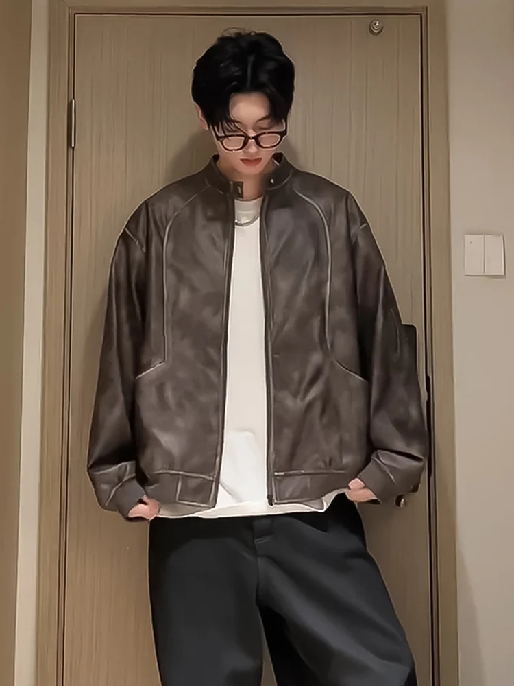 Browan Leather Jaet Men's Autumn Faion Retro Streetwear Motorcycle Jaet American Vibe Outerwear Casual Loose Fit Zipper
Browan Leather Jaet Men's Autumn Faion Retro Streetwear Motorcycle Jaet American Vibe Outerwear Casual Loose Fit Zipper