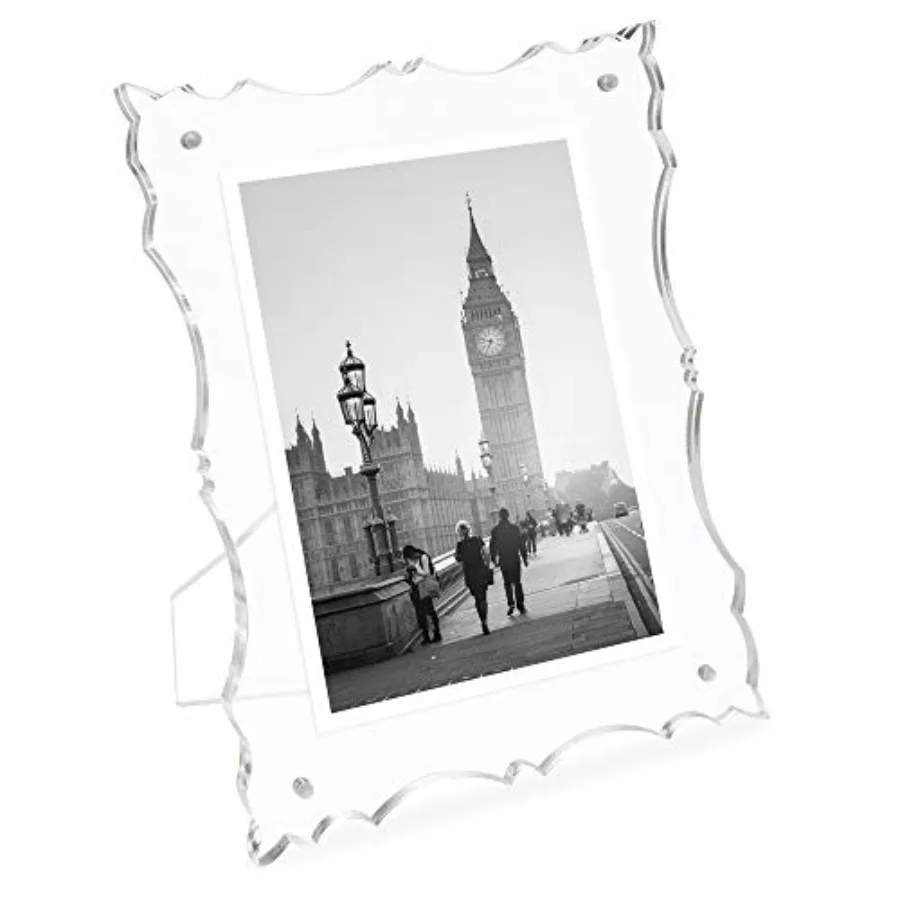 4" x 6" Clear Elegant Acrylic Picture Frame with Vintage-Inspired Cutout Border, Magnetic Photo Frame, Made for Tabletop Displa
4" x 6" Clear Elegant Acrylic Picture Frame with Vintage-Inspired Cutout Border, Magnetic Photo Frame, Made for Tabletop Displa
