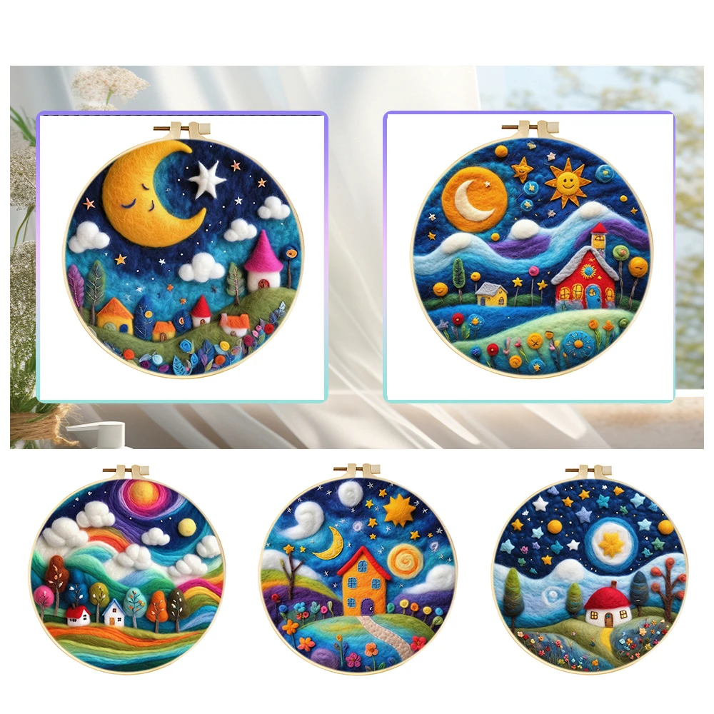 GATYZTORY Wool Felting Painting Night Sky Scenery Starter Kit Needle Felting Picture With Frame Wool Felting Painting Kit Diy
GATYZTORY Wool Felting Painting Night Sky Scenery Starter Kit Needle Felting Picture With Frame Wool Felting Painting Kit Diy