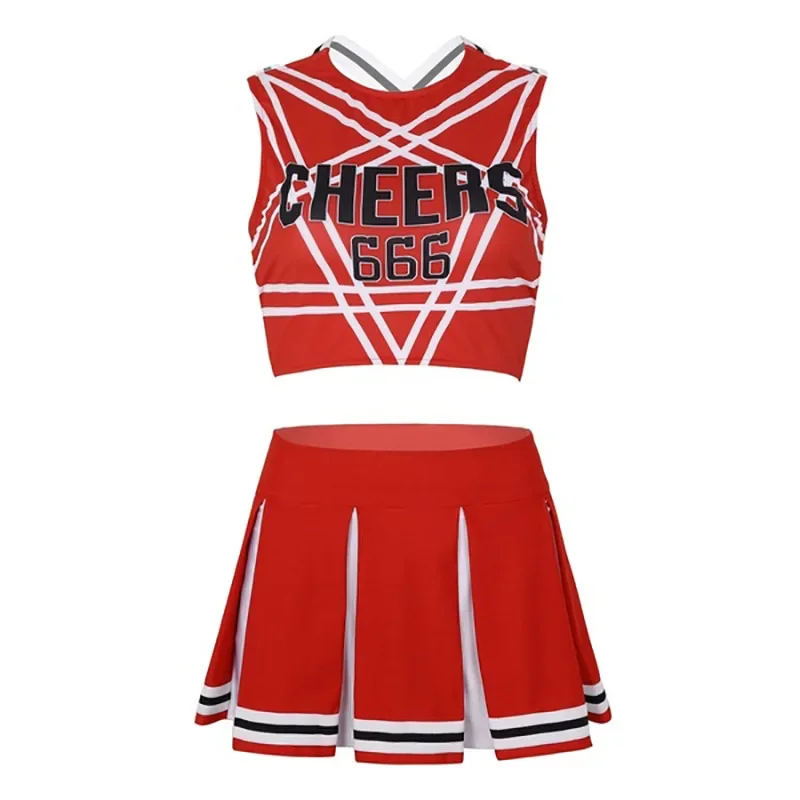 Lightweight Womens Cheerleader Cosplay Costume Set Pentagram Back Crop Top with Mini Pleated Skirt Charming School Girl Cheerlea
Lightweight Womens Cheerleader Cosplay Costume Set Pentagram Back Crop Top with Mini Pleated Skirt Charming School Girl Cheerlea