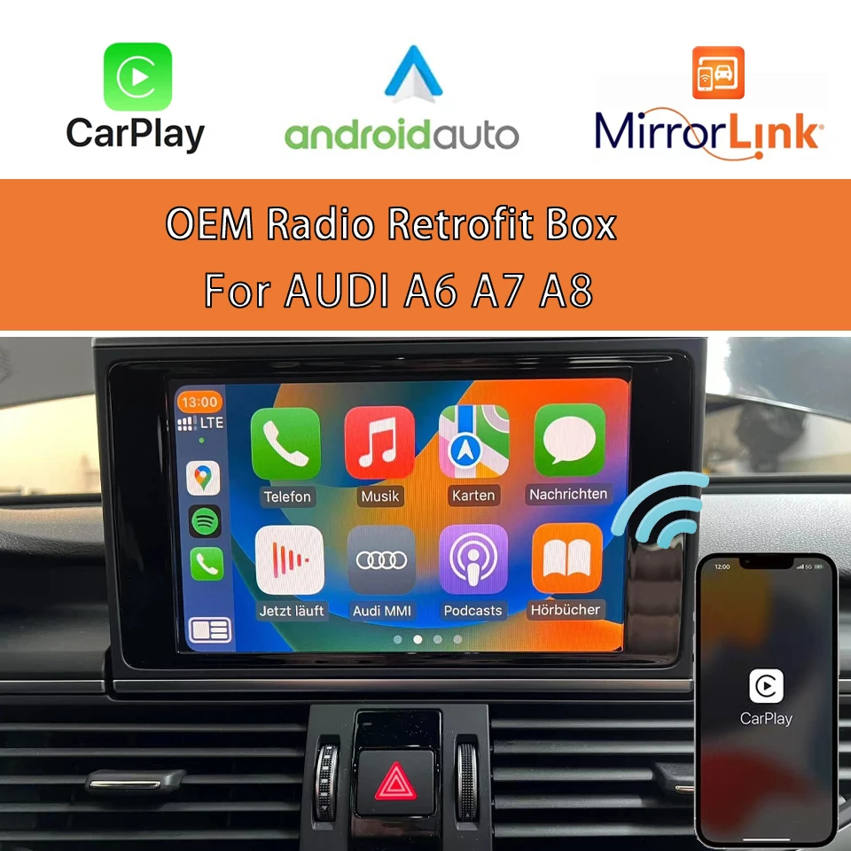 RMC Stereo Wireless Apple CarPlay Decive For AUDI A6 C7 C6 A7 A8 Android Auto Car Play Solution Module
RMC Stereo Wireless Apple CarPlay Decive For AUDI A6 C7 C6 A7 A8 Android Auto Car Play Solution Module