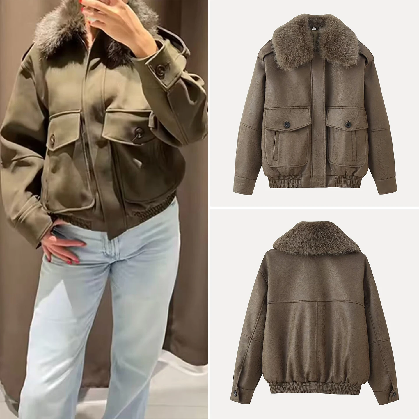 Модное повседневное женское пальто с отстегивающимся меховым воротником, осенняя новинка, приталенный крой, на молнии, с длинными рукавами
Модное повседневное женское пальто с отстегивающимся меховым воротником, осенняя новинка, приталенный крой, на молнии, с длинными рукавами