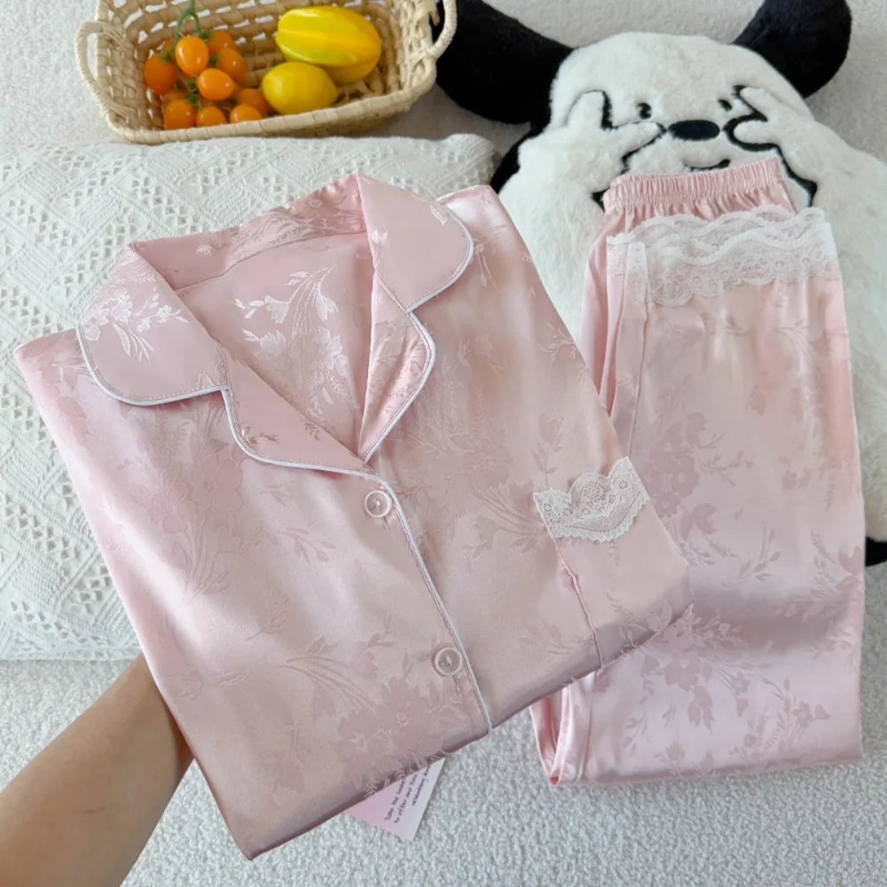 Ice Silk Pyjama Loungewear for Ladies Sleepwear Pj Sets Floral Short Sleeve Lapel Collar Button Tops 2 Piece Women's Pajamas
Ice Silk Pyjama Loungewear for Ladies Sleepwear Pj Sets Floral Short Sleeve Lapel Collar Button Tops 2 Piece Women's Pajamas