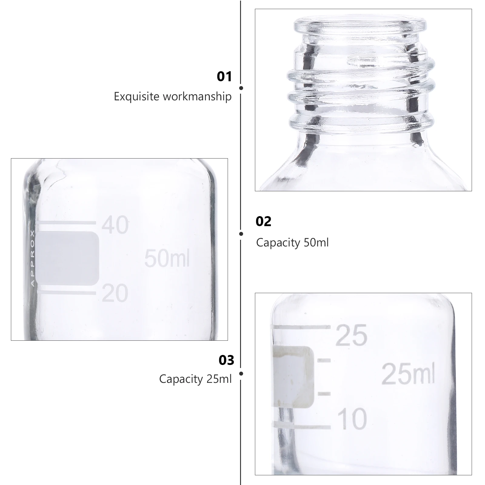Reusable 4 Sizes Glass Reagent Bottle Cork Liquid Solid Sealed Accessories Science Container Transparency
Reusable 4 Sizes Glass Reagent Bottle Cork Liquid Solid Sealed Accessories Science Container Transparency
