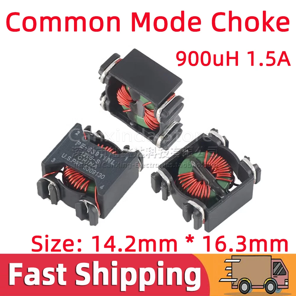 2pcs SMT Common Mode Choke Coil Inductor Filter Inductance 900uH 1.5A Switching Power Supply Magnetic Ring PE-53911NL
2pcs SMT Common Mode Choke Coil Inductor Filter Inductance 900uH 1.5A Switching Power Supply Magnetic Ring PE-53911NL