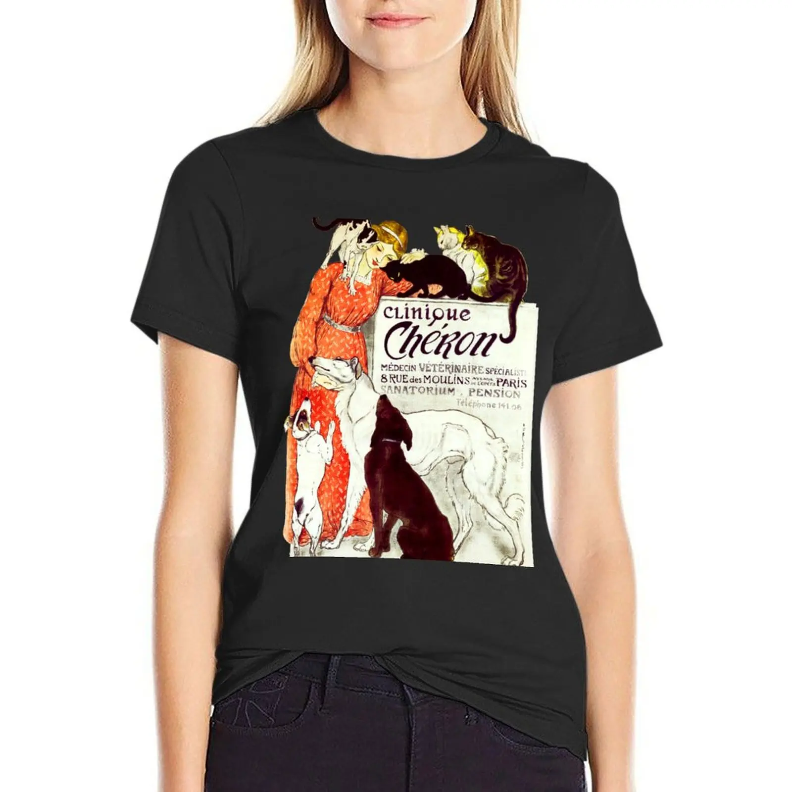 Clinique Cheron Vintage Dog and Cat Steinlen , cat dog veterinary vintage French advertising T-Shirt
Clinique Cheron Vintage Dog and Cat Steinlen , cat dog veterinary vintage French advertising T-Shirt