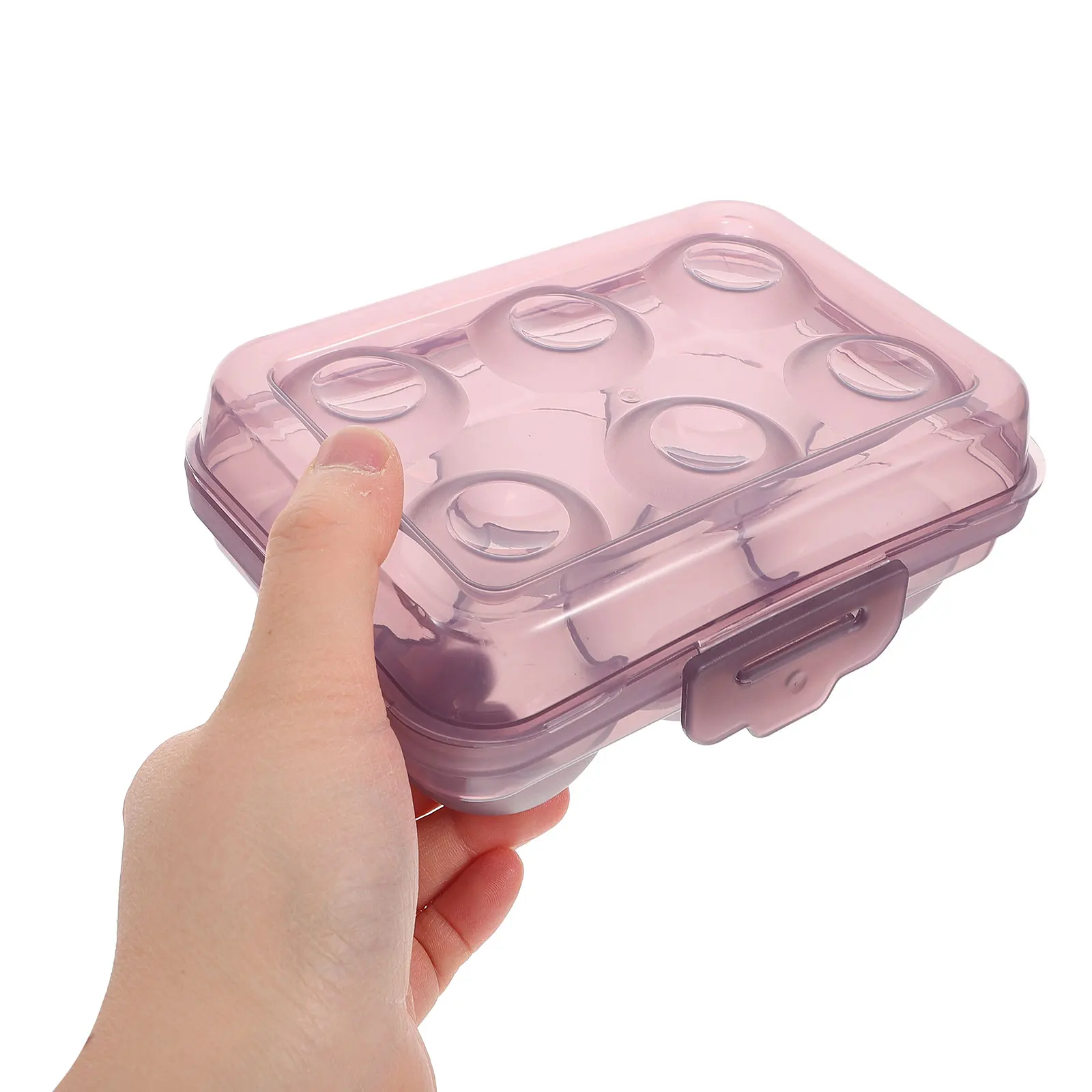 6-Slot Egg Storage Box Portable Shockproof Flat Design Transparent Purple Egg Container for Camping Outdoor Picnic Travel 
6-Slot Egg Storage Box Portable Shockproof Flat Design Transparent Purple Egg Container for Camping Outdoor Picnic Travel
