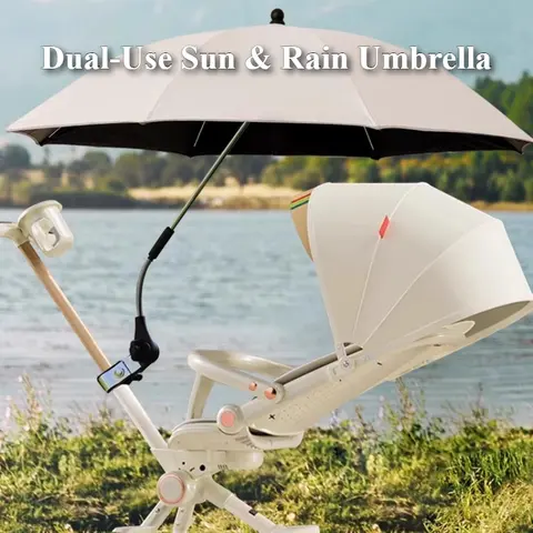 Eary Adjustable Mount Stand Baby Stroller Accessory Baby Stroller Umbrella Holder Foldable Umbrella UV Sun Protection Rainproof