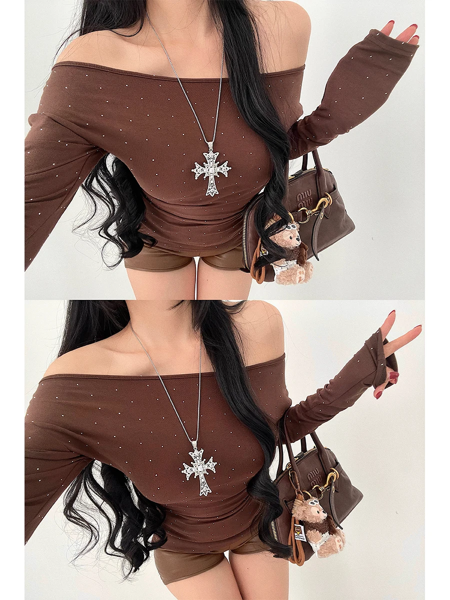 YoungGirlDay Sexy One-Shoulder Pleated Waist-Cinching Long-Sleeve Diamond-Heated Base T-shirt Top Women's Fashion Autumn roun...
YoungGirlDay Sexy One-Shoulder Pleated Waist-Cinching Long-Sleeve Diamond-Heated Base T-shirt Top Women's Fashion Autumn roun...