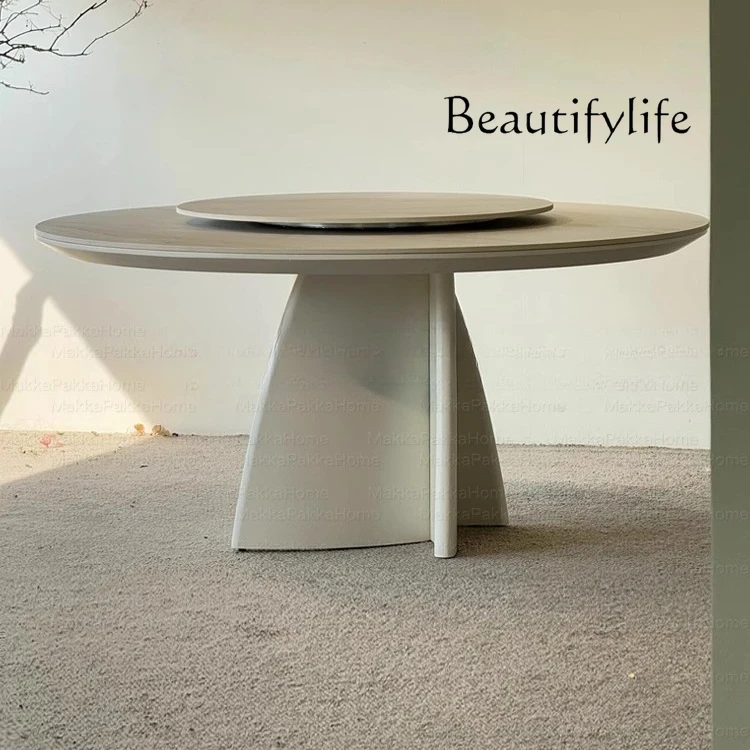 Medieval style round marble solid wood dining table with turntable household retro cream style art
Medieval style round marble solid wood dining table with turntable household retro cream style art