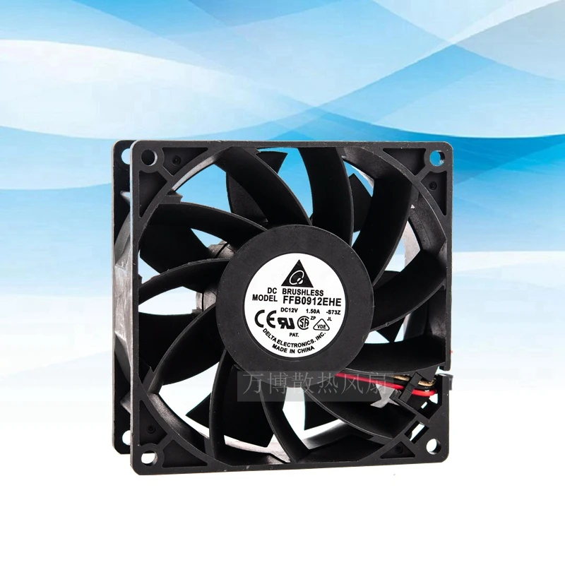Вентилятор Delta FFB0912EHE 9038 12V 1.50A 9 см, мощный, с большим объемом воздуха, на двойном шарикоподшипнике
Вентилятор Delta FFB0912EHE 9038 12V 1.50A 9 см, мощный, с большим объемом воздуха, на двойном шарикоподшипнике