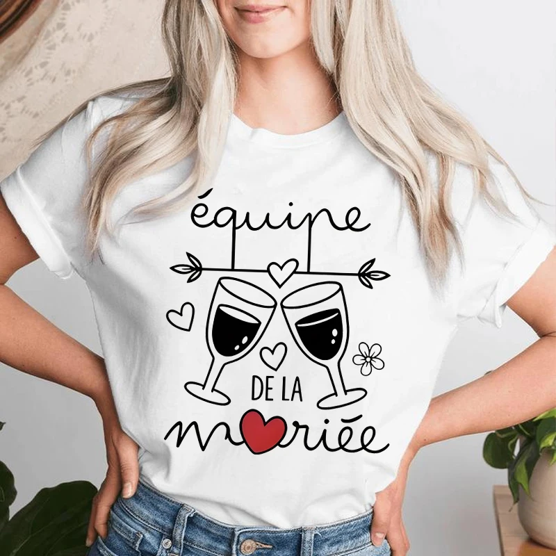 Équipe De La Mariée T-shirts Women French Team Bride EVJF Bachelorette Party Streetwear Hen Party Ladies T Shirts
Équipe De La Mariée T-shirts Women French Team Bride EVJF Bachelorette Party Streetwear Hen Party Ladies T Shirts