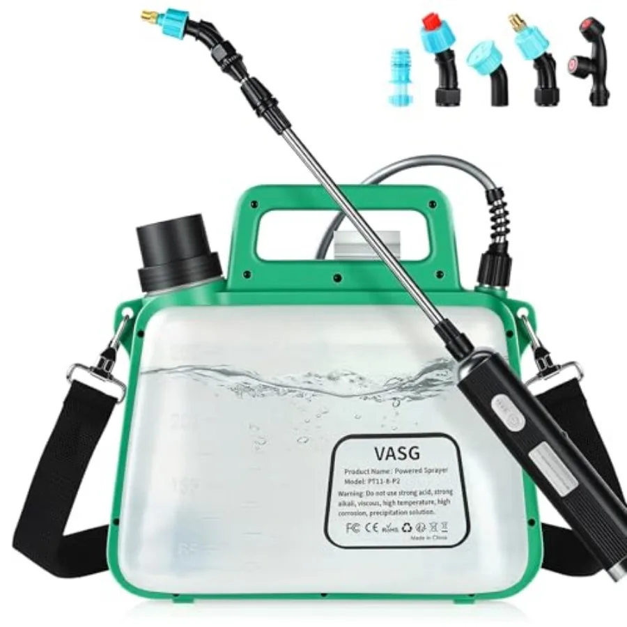 Battery Powered Sprayer 2 Gallon, 7.4V Foldable Electric Pump Sprayer, Weed Sprayer with Waterproof Rechargeable Handle, 5 Mist
Battery Powered Sprayer 2 Gallon, 7.4V Foldable Electric Pump Sprayer, Weed Sprayer with Waterproof Rechargeable Handle, 5 Mist