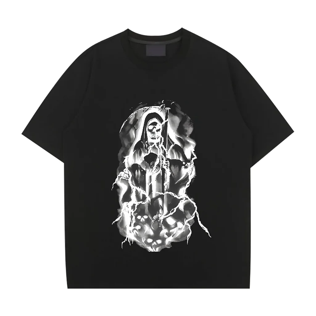 Hip hop men's T-shirt Grim Reaper street short sleeve Black T Shirt High quality Loose Breathable Short sleeve New Fashion Tops
Hip hop men's T-shirt Grim Reaper street short sleeve Black T Shirt High quality Loose Breathable Short sleeve New Fashion Tops