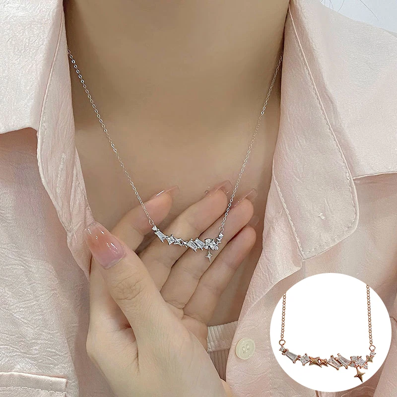 100% 925 Sterling Silver Zircon Geometric Necklace for Women Girl Fashion Star Square Design Jewelry Party Gift Dropshipping 
100% 925 Sterling Silver Zircon Geometric Necklace for Women Girl Fashion Star Square Design Jewelry Party Gift Dropshipping