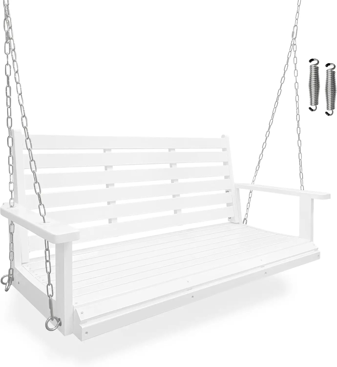 Wooden Porch Swing, 880 LBS Capacity, Ergonomic Seat, Hanging Chains & Springs, 2-Seater Extra Large
Wooden Porch Swing, 880 LBS Capacity, Ergonomic Seat, Hanging Chains & Springs, 2-Seater Extra Large