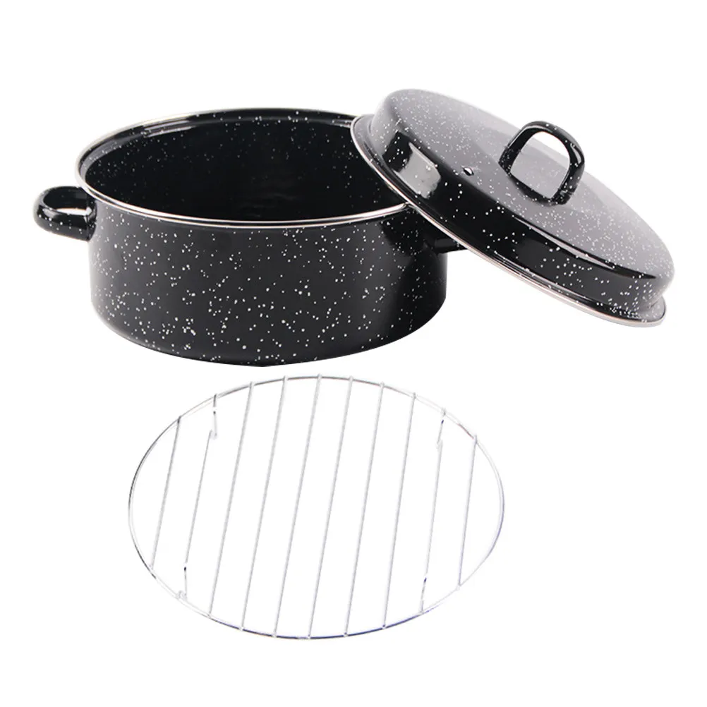 Enameled Roasting Pan with Lid Heavy Duty Non Stick Cooking Pot for Sweet Potato Corn Turkey Baking Barbecue Grill Roaster
Enameled Roasting Pan with Lid Heavy Duty Non Stick Cooking Pot for Sweet Potato Corn Turkey Baking Barbecue Grill Roaster