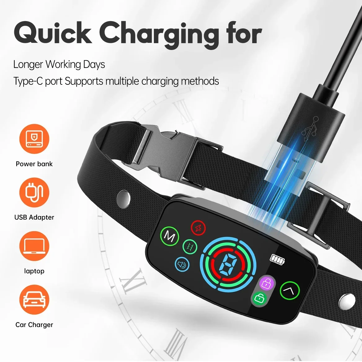 Rechargeable Smart Anti-Barking Dog Collar, IP67 Waterproof Electronic Fence for Dogs, 8 Sensitivity Levels Barking Stopper
Rechargeable Smart Anti-Barking Dog Collar, IP67 Waterproof Electronic Fence for Dogs, 8 Sensitivity Levels Barking Stopper