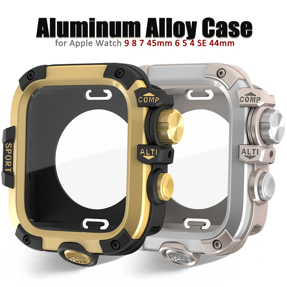 Metal Case for Apple Watch Series 9 8 7 45mm 6 5 4 44mm Full Cover Screen Film+Frame Case for IWatch SE 44MM Aluminum Alloy Case
Metal Case for Apple Watch Series 9 8 7 45mm 6 5 4 44mm Full Cover Screen Film+Frame Case for IWatch SE 44MM Aluminum Alloy Case