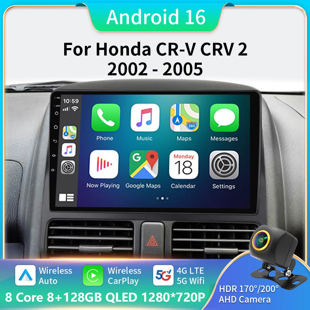 Android 16 Car For Honda CR-V 2 CRV 2001 2002 2003 2004 2005 2006 Automotive Multimedia Video Player Navigation GPS Carplay Scr
Android 16 Car For Honda CR-V 2 CRV 2001 2002 2003 2004 2005 2006 Automotive Multimedia Video Player Navigation GPS Carplay Scr