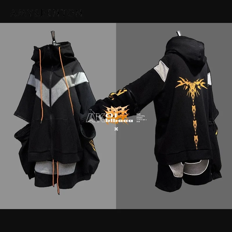 Subculture Gothic Functional Style Oversized Hoodies Set Sweet Cool Punk Style Splicing Color Jacket Shorts Casual Two-piece Set
Subculture Gothic Functional Style Oversized Hoodies Set Sweet Cool Punk Style Splicing Color Jacket Shorts Casual Two-piece Set