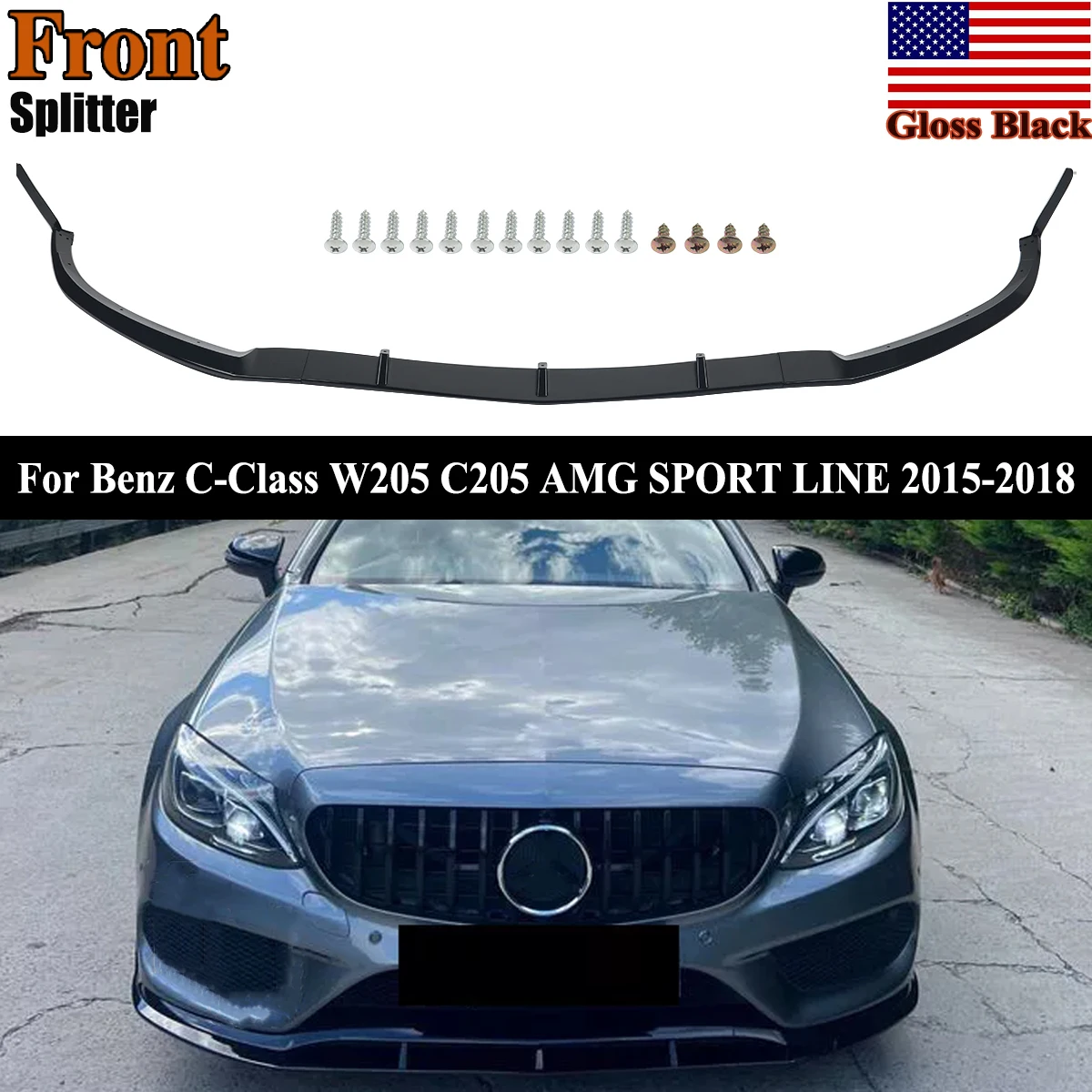 SAIQINGSP Front Bumper Lip Spoiler For Mercedes Benz C-Class C205 W205 A205 2015 2016 2017 2018 Front Splitter Car Accessories
SAIQINGSP Front Bumper Lip Spoiler For Mercedes Benz C-Class C205 W205 A205 2015 2016 2017 2018 Front Splitter Car Accessories