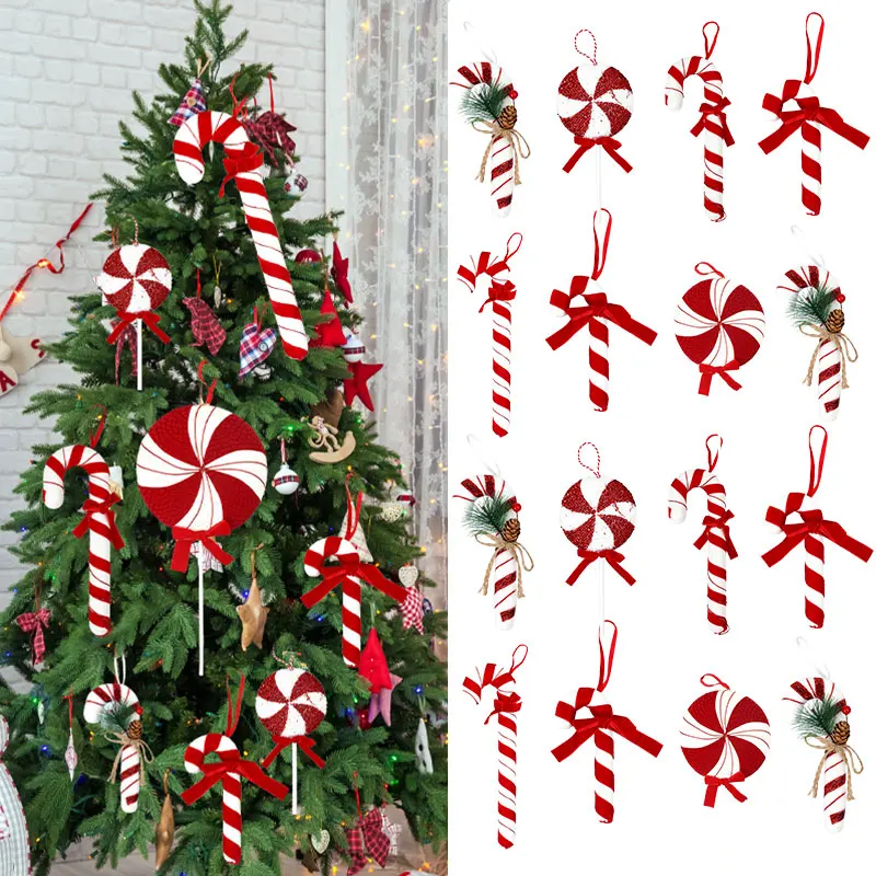 Christmas Large Candy Canes Lollipop Pendants Red White Velvet Glitter Xmas Tree Hanging Onaments Navidad Noel Home Party Decor
Christmas Large Candy Canes Lollipop Pendants Red White Velvet Glitter Xmas Tree Hanging Onaments Navidad Noel Home Party Decor