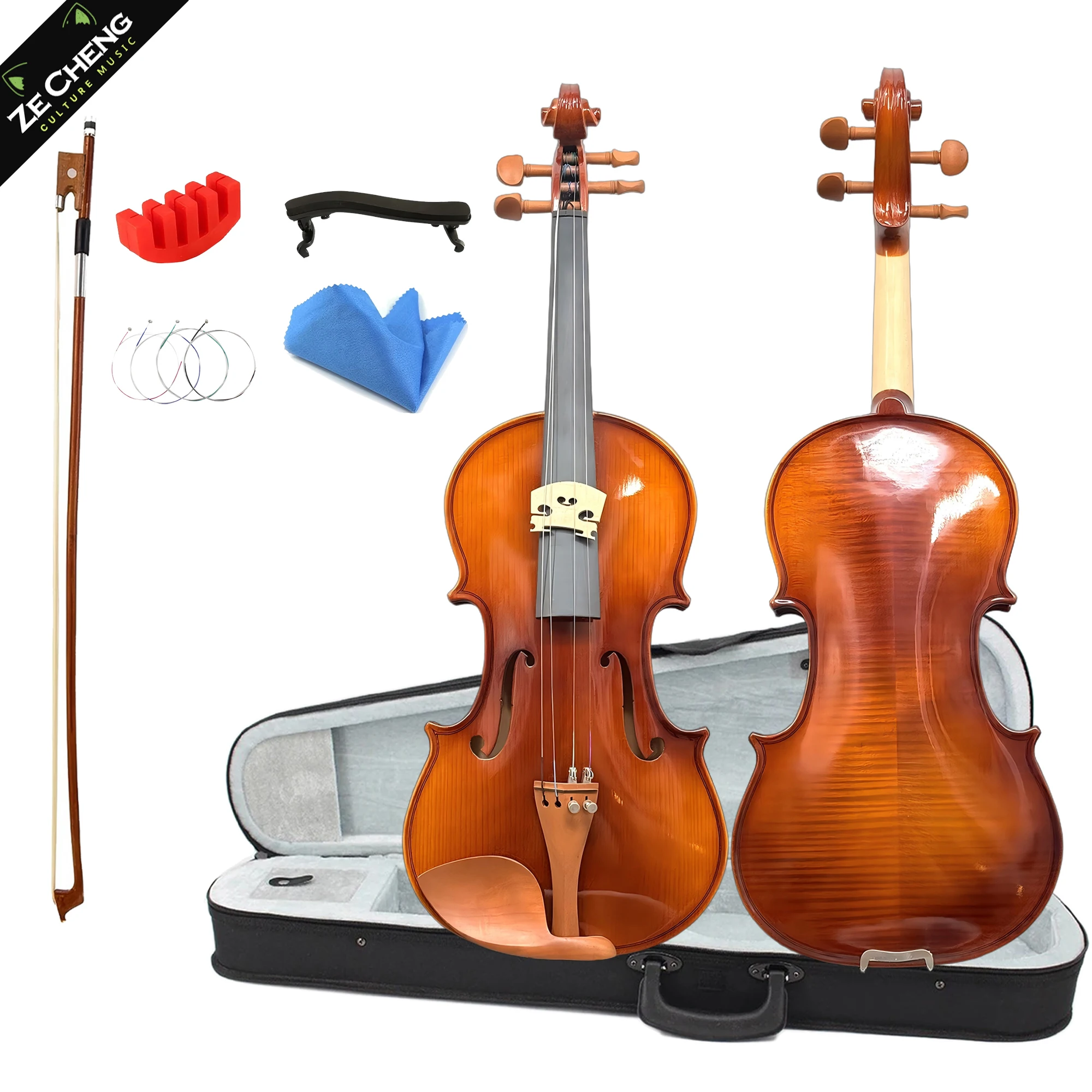 High-Quality Handmade Striped Single-Back Maple Acoustic Violin 4/4 Professional String Instrument
High-Quality Handmade Striped Single-Back Maple Acoustic Violin 4/4 Professional String Instrument