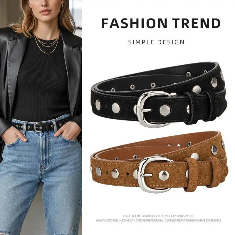 Riveted Metal Eyelet Belt for Women Punk Style Faux Suede Waistband Edgy Fashion Accessory Vintage Rock Chic Waist Chain
Riveted Metal Eyelet Belt for Women Punk Style Faux Suede Waistband Edgy Fashion Accessory Vintage Rock Chic Waist Chain