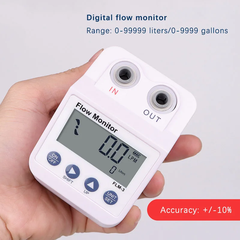 FLM-3 Portable Digital Flow Monitor Digital Display Multi-Functional Water Purification Filtration Automatic Alarm