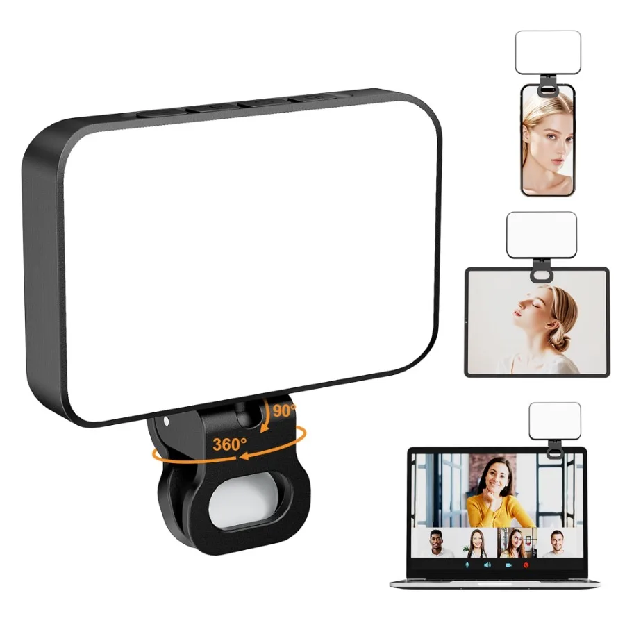 Portable Selfie Light, Fill Light Video Light with Clip Rechargeable 2000mAh CRI 95, 3 Light Modes and 10 Light Levels for Mobi
Portable Selfie Light, Fill Light Video Light with Clip Rechargeable 2000mAh CRI 95, 3 Light Modes and 10 Light Levels for Mobi