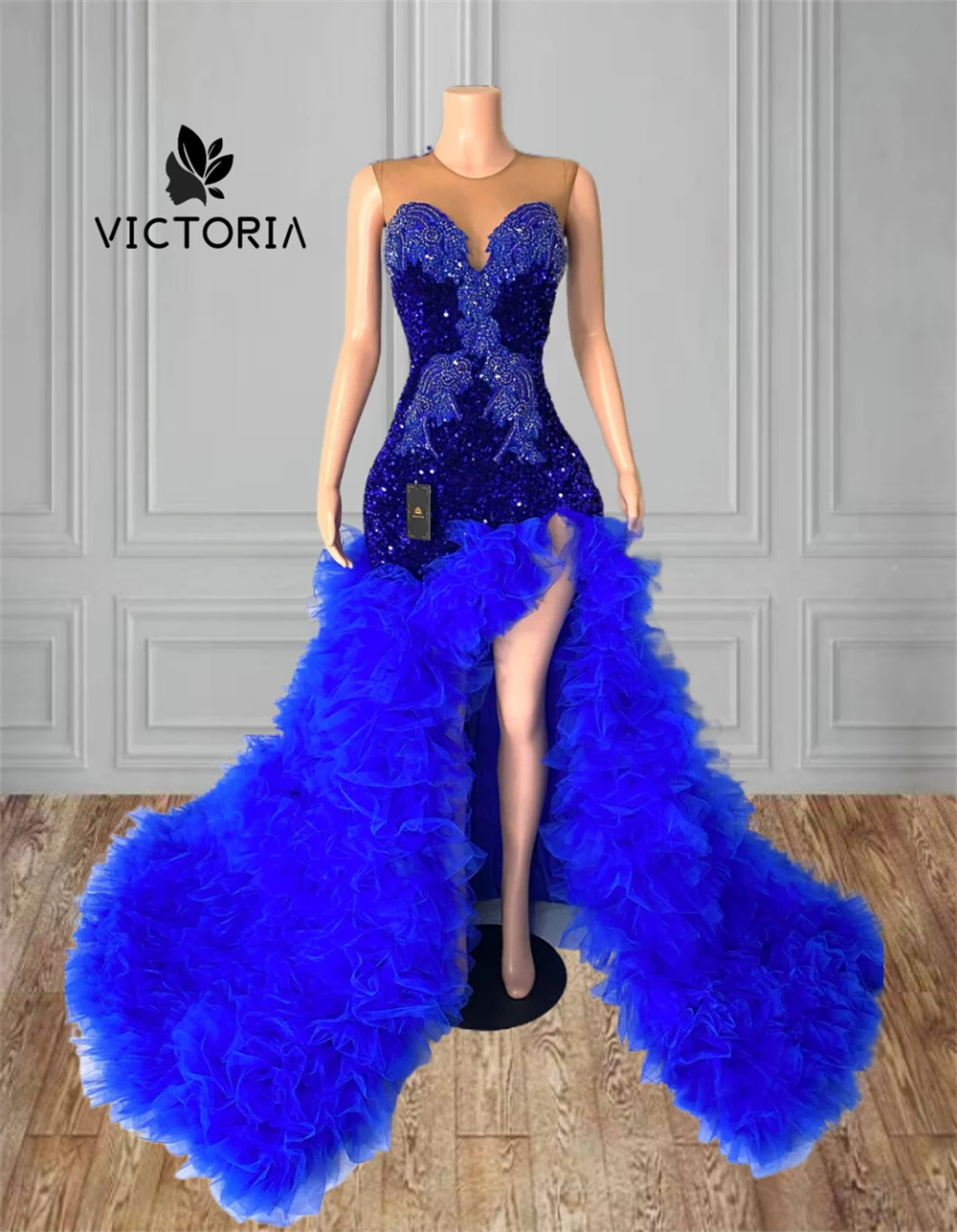 Royal Blue Tulle Train Rhinestone Prom Dress 2025 For Blackgirls Beaded Mermaid Graduation Party Gowns Birthday Party Customized
Royal Blue Tulle Train Rhinestone Prom Dress 2025 For Blackgirls Beaded Mermaid Graduation Party Gowns Birthday Party Customized