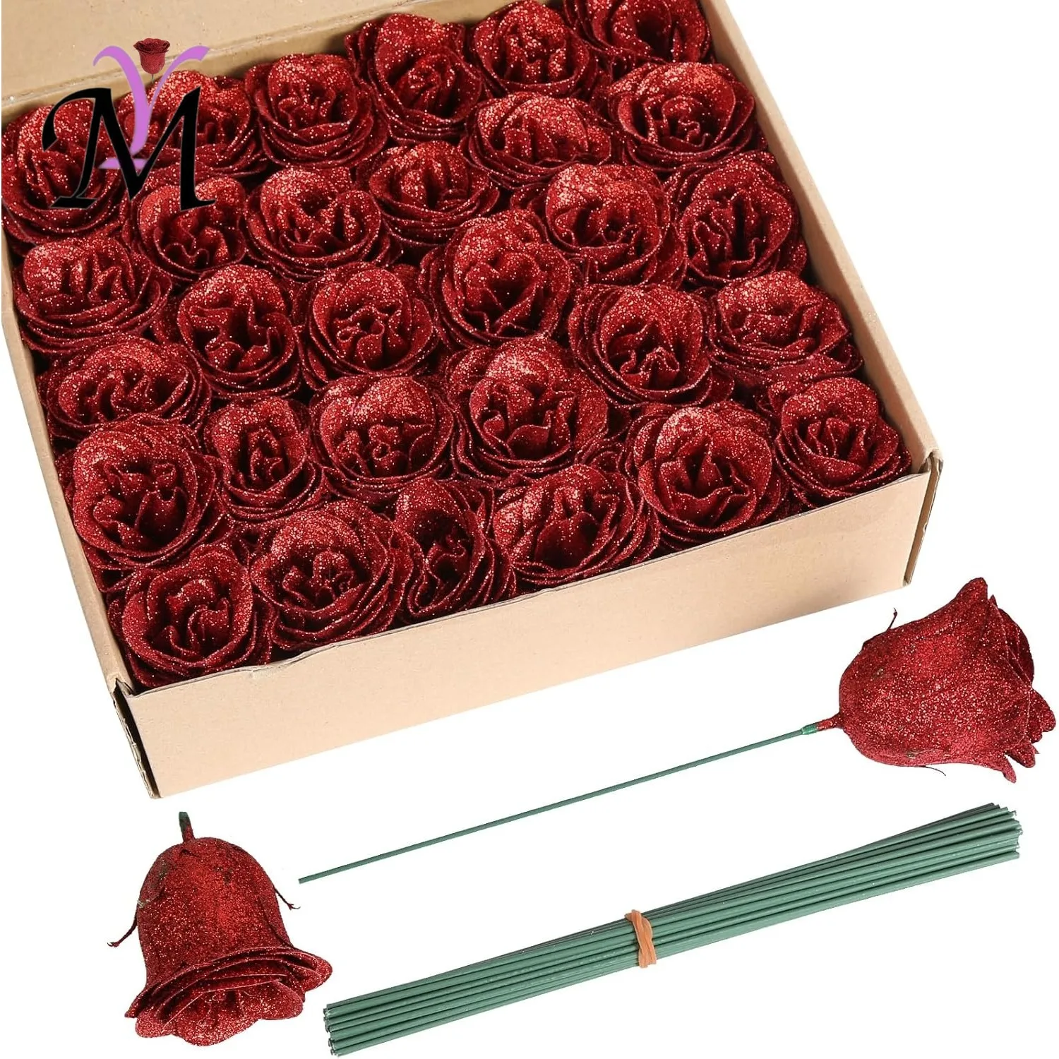 RoseVAULT RED Sparkle Glitter Flowers Artificial Roses with Stems for Crafts Wedding Bouquet Party Home Outdoor Valentine's Day
RoseVAULT RED Sparkle Glitter Flowers Artificial Roses with Stems for Crafts Wedding Bouquet Party Home Outdoor Valentine's Day