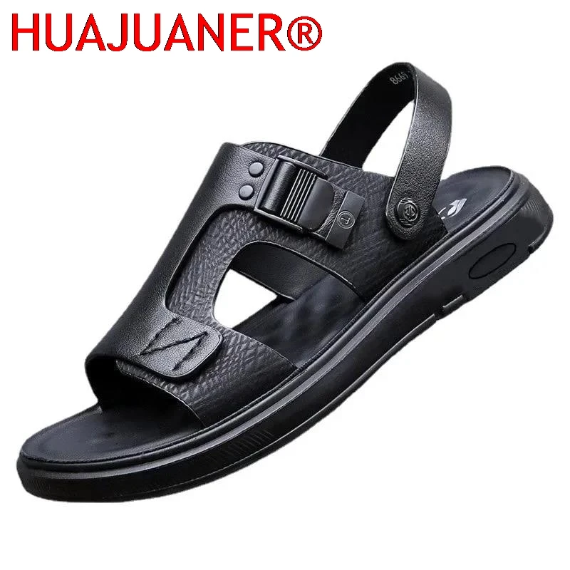 Men's Summer New Sandals and Slippers Men's Leather Sandals Adult Thick-soled Beach Shoes Non-slip Open-toe Leather Sandals 2025
Men's Summer New Sandals and Slippers Men's Leather Sandals Adult Thick-soled Beach Shoes Non-slip Open-toe Leather Sandals 2025