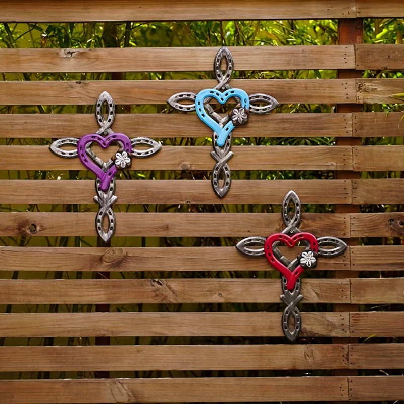 Top-Natural Horseshoe Cross With Heart, Metal Craft Cross Horseshoe Heart Decor, Rustic Metal Cross Sign Spiritual 
Top-Natural Horseshoe Cross With Heart, Metal Craft Cross Horseshoe Heart Decor, Rustic Metal Cross Sign Spiritual