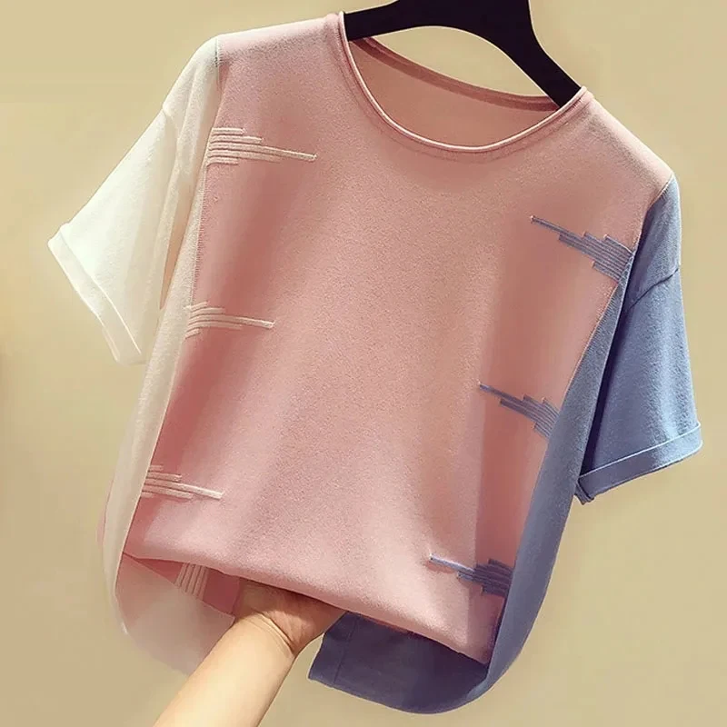 Women's Slim Short Sleeve Top, Ladies' Korean Blouse, Knitted Shirt, Casual, New, Summer, 9761
Women's Slim Short Sleeve Top, Ladies' Korean Blouse, Knitted Shirt, Casual, New, Summer, 9761