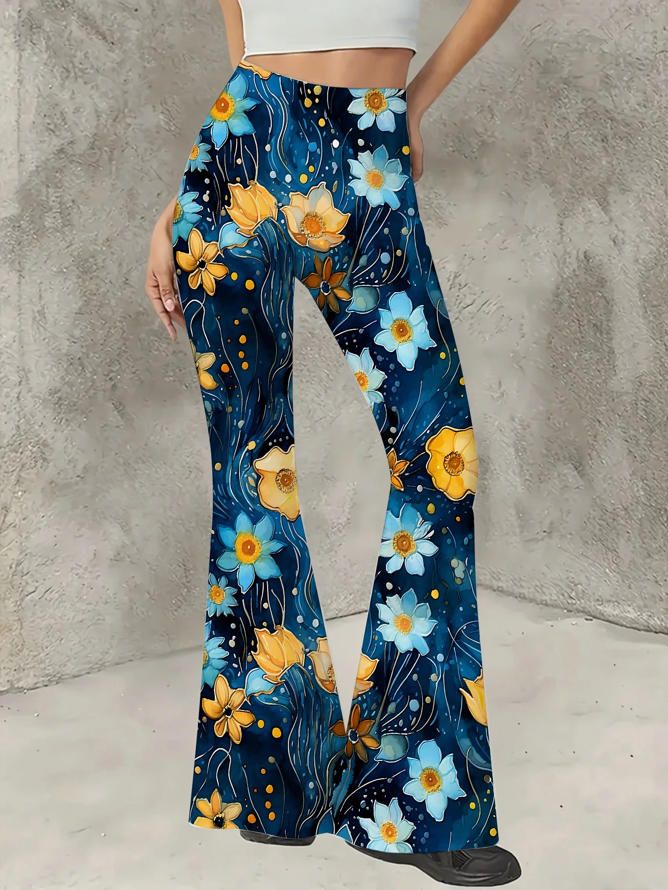 Y2K Graphic Print Flare Pants Women High Waist Knit Bell Bottom Trousers
Y2K Graphic Print Flare Pants Women High Waist Knit Bell Bottom Trousers