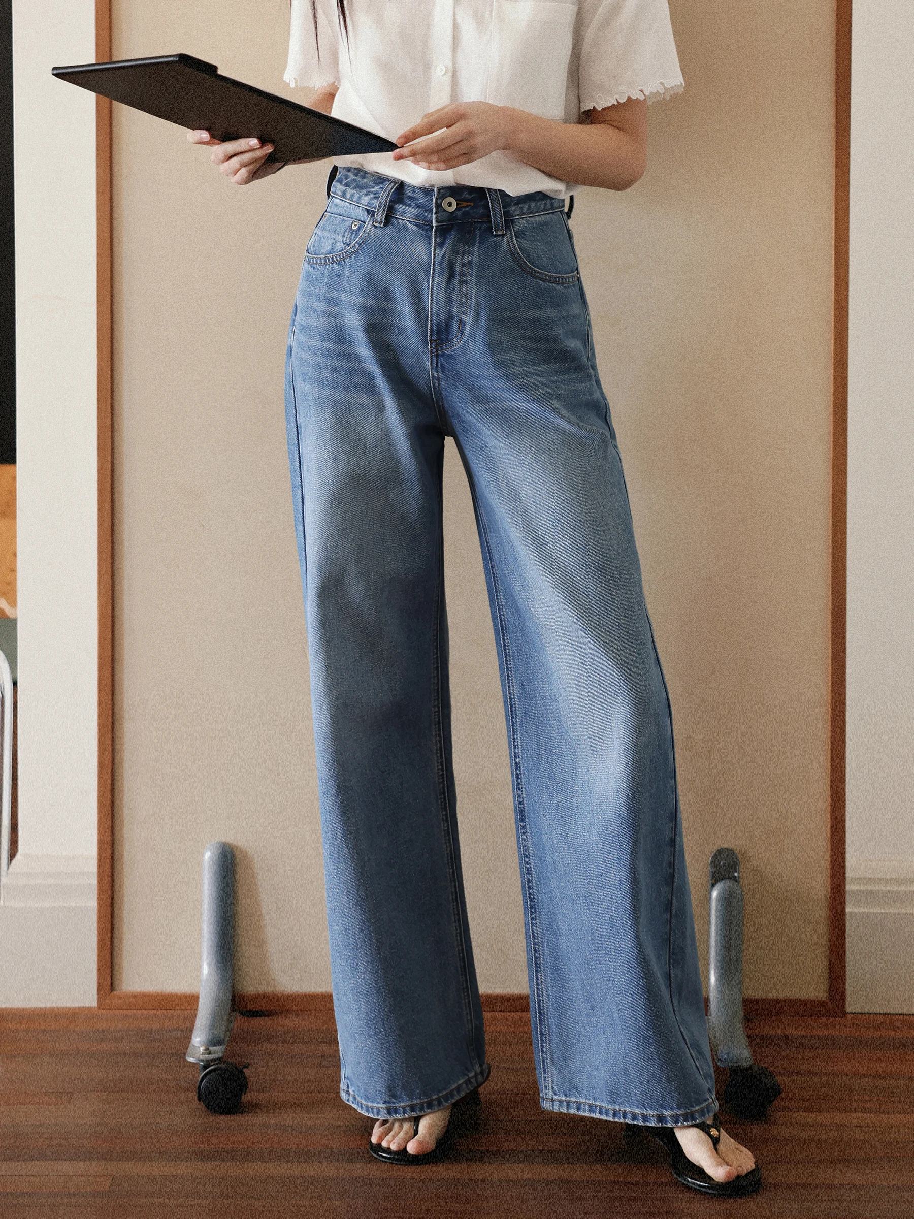 MUNNS RUIXI High Waist Waed Blue Wide Leg Jeans Retro Vintage Sle Ladies Cotton Denim Pants Comfortable All Season Wear
MUNNS RUIXI High Waist Waed Blue Wide Leg Jeans Retro Vintage Sle Ladies Cotton Denim Pants Comfortable All Season Wear