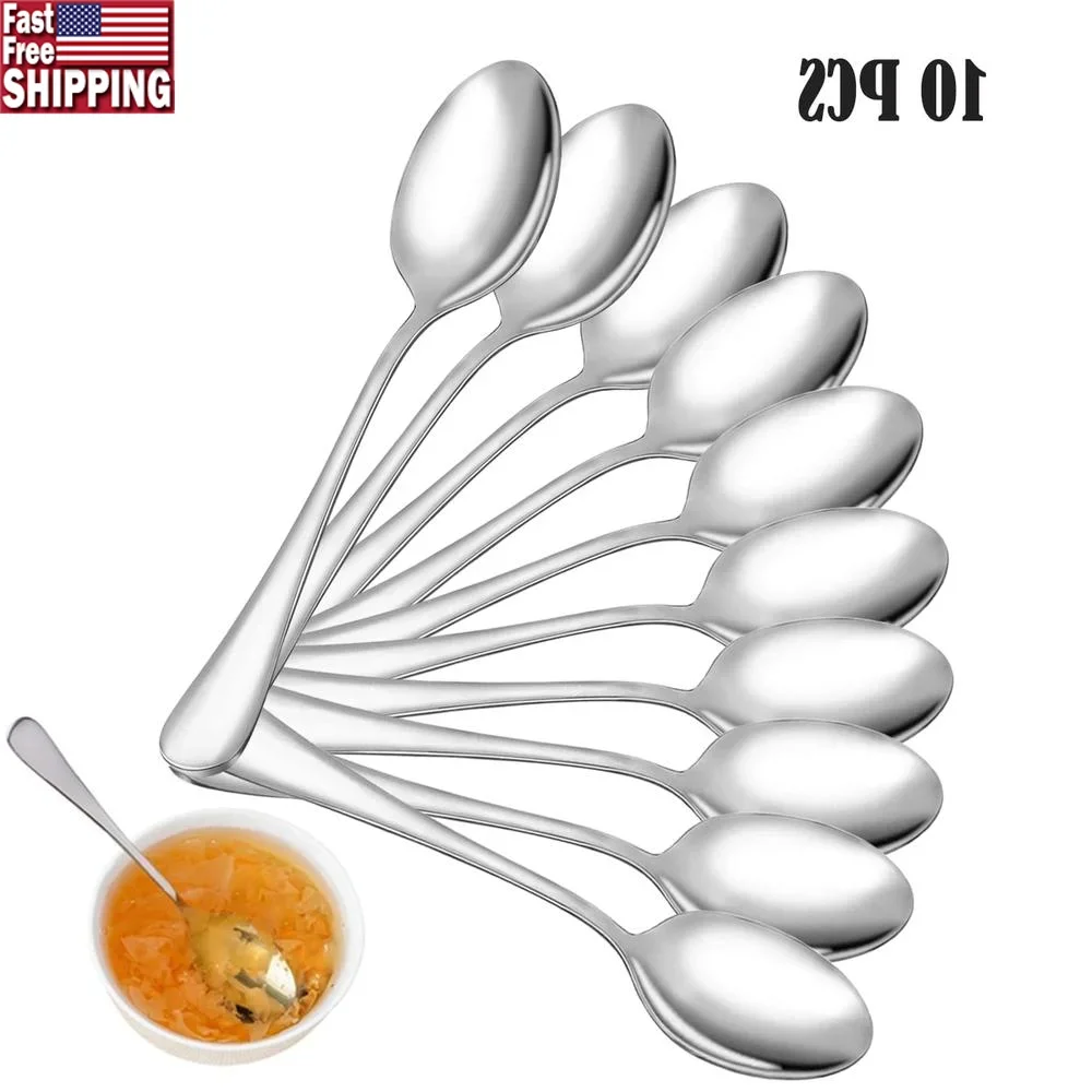 10pcs Stainless Steel Dinner Spoons Set Mirror Polished Dishwasher Safe Food Grade Kitchen Utensils Dining Silverware Home
10pcs Stainless Steel Dinner Spoons Set Mirror Polished Dishwasher Safe Food Grade Kitchen Utensils Dining Silverware Home