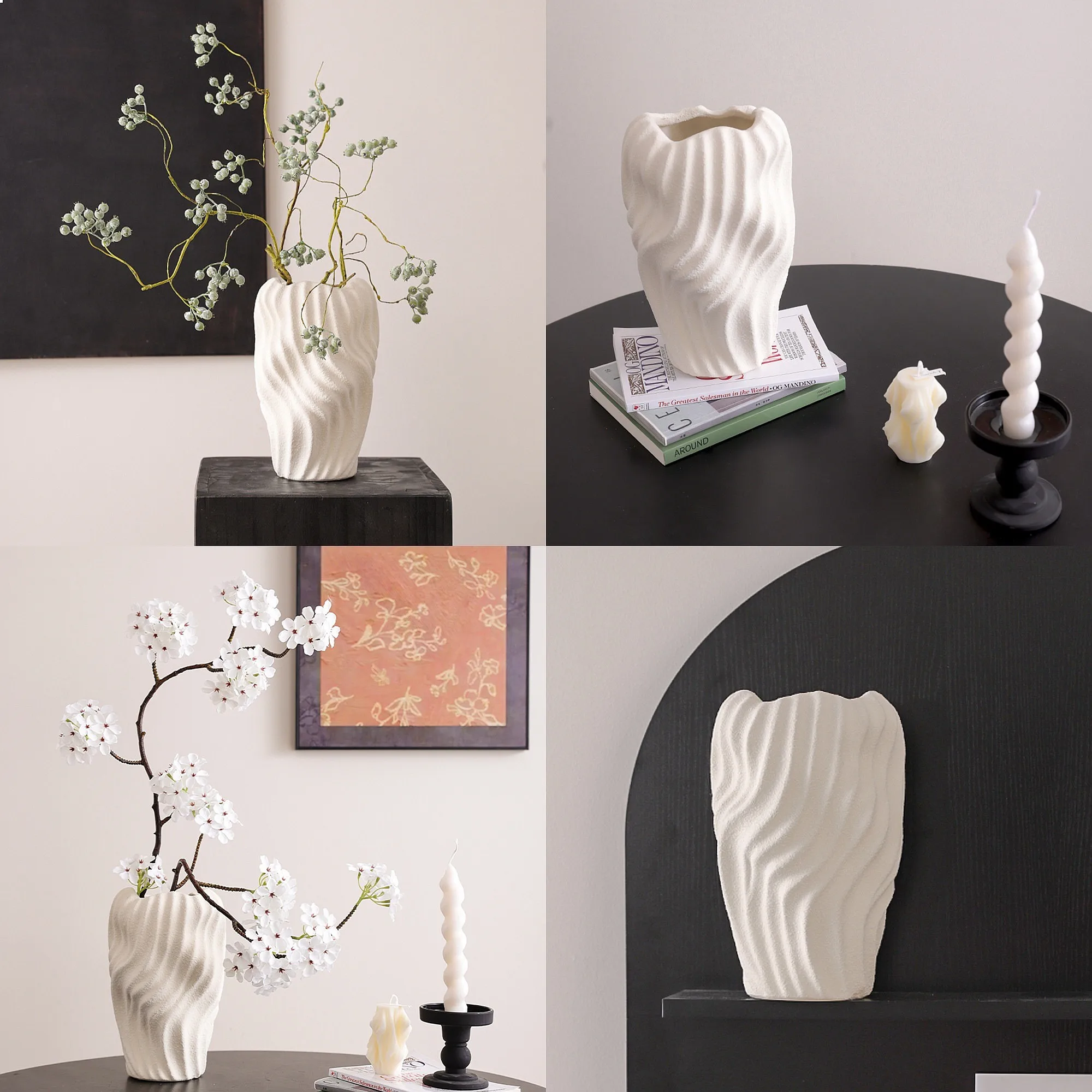 Ceramic Vase Irregular Wavy Patterns Coarse Pottery Flower Vase Flower Arrangement Accessories White Pot Home Decoration
Ceramic Vase Irregular Wavy Patterns Coarse Pottery Flower Vase Flower Arrangement Accessories White Pot Home Decoration