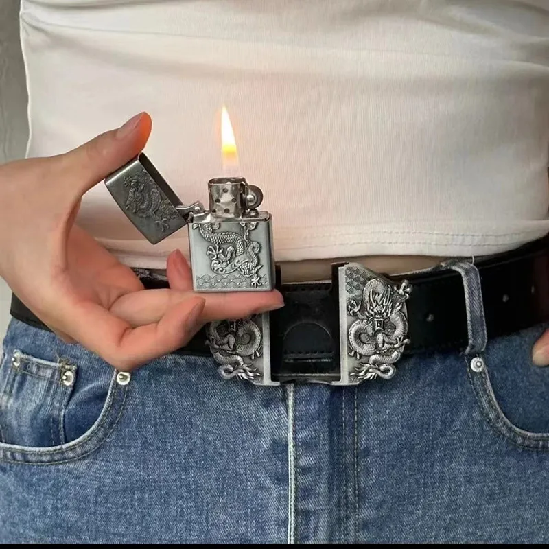 New Belt Lighter Portable Personalized Creative Lighter Brass Windproof Lighter Belt Buckle Trendy Cool Smoking Tool
New Belt Lighter Portable Personalized Creative Lighter Brass Windproof Lighter Belt Buckle Trendy Cool Smoking Tool