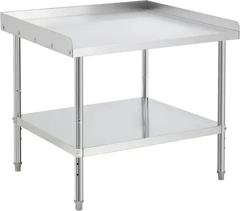 Work Tacleekii 36in 48in Stainless Steel Work Table with 4 Wheels Casters Heavy Duty Food Prep Worktable for Commercial Kitchen Restaurant Adjustable Shelf & Legs, Removable Backsplash for Restaurant Kitchen Catering Food Truck