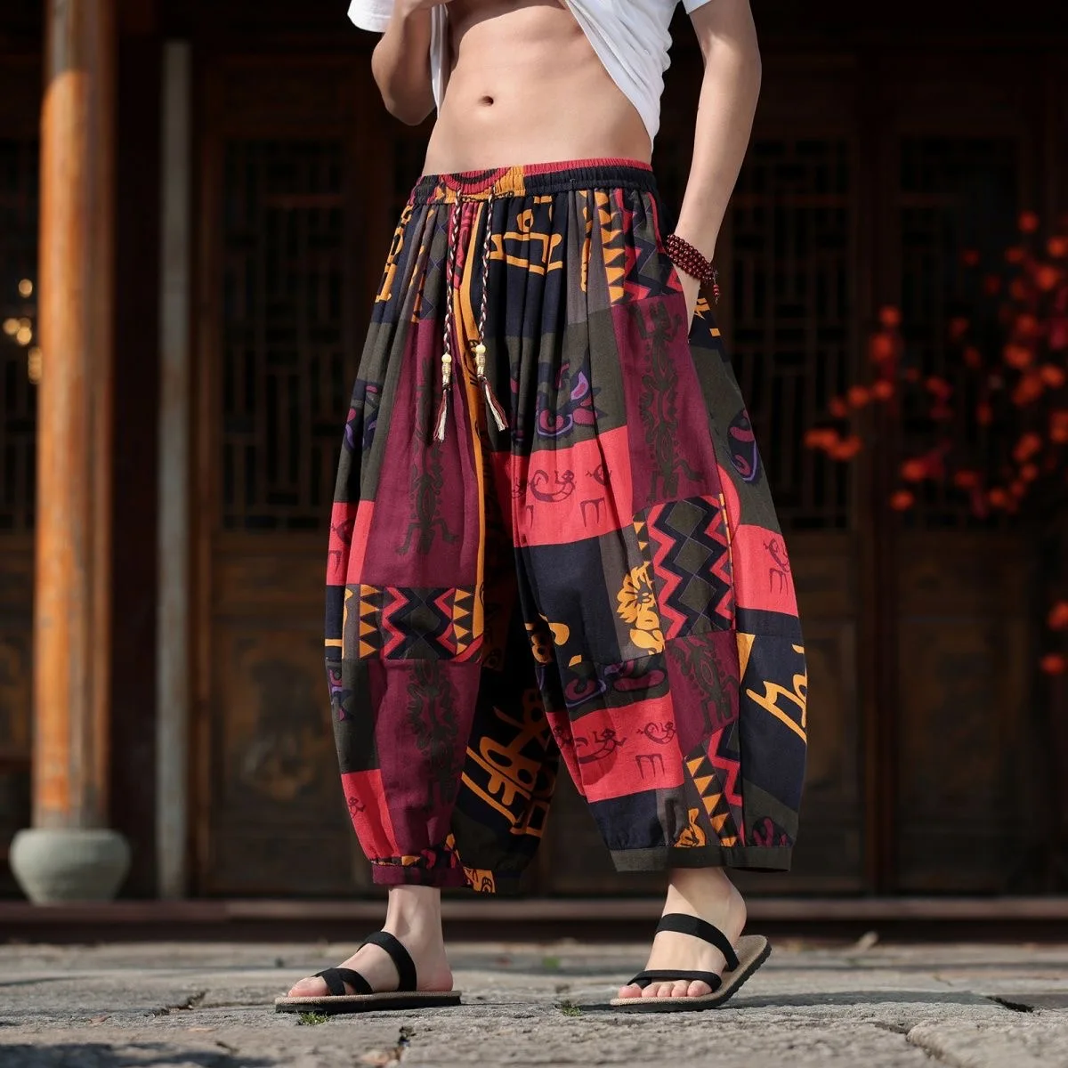 Male Ethnic Style Elephant Print Trousers Big Size Man Linen M-5XL Baggyhose Sweatpants Mens Pantalon Hippie Loose Retro Pants
Male Ethnic Style Elephant Print Trousers Big Size Man Linen M-5XL Baggyhose Sweatpants Mens Pantalon Hippie Loose Retro Pants